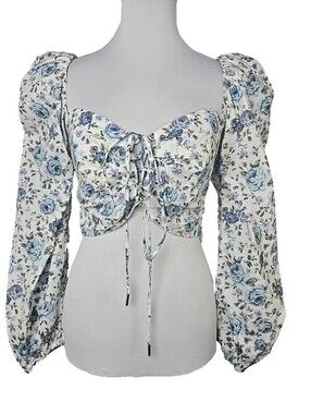 Mable Floral Corset Crop Long Sleeve Top